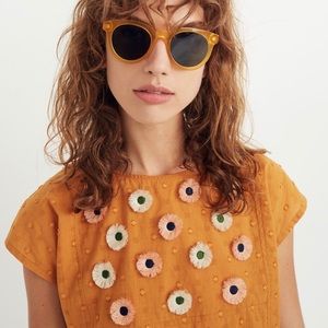 Madewell embroidered sunflower top yellow XXL